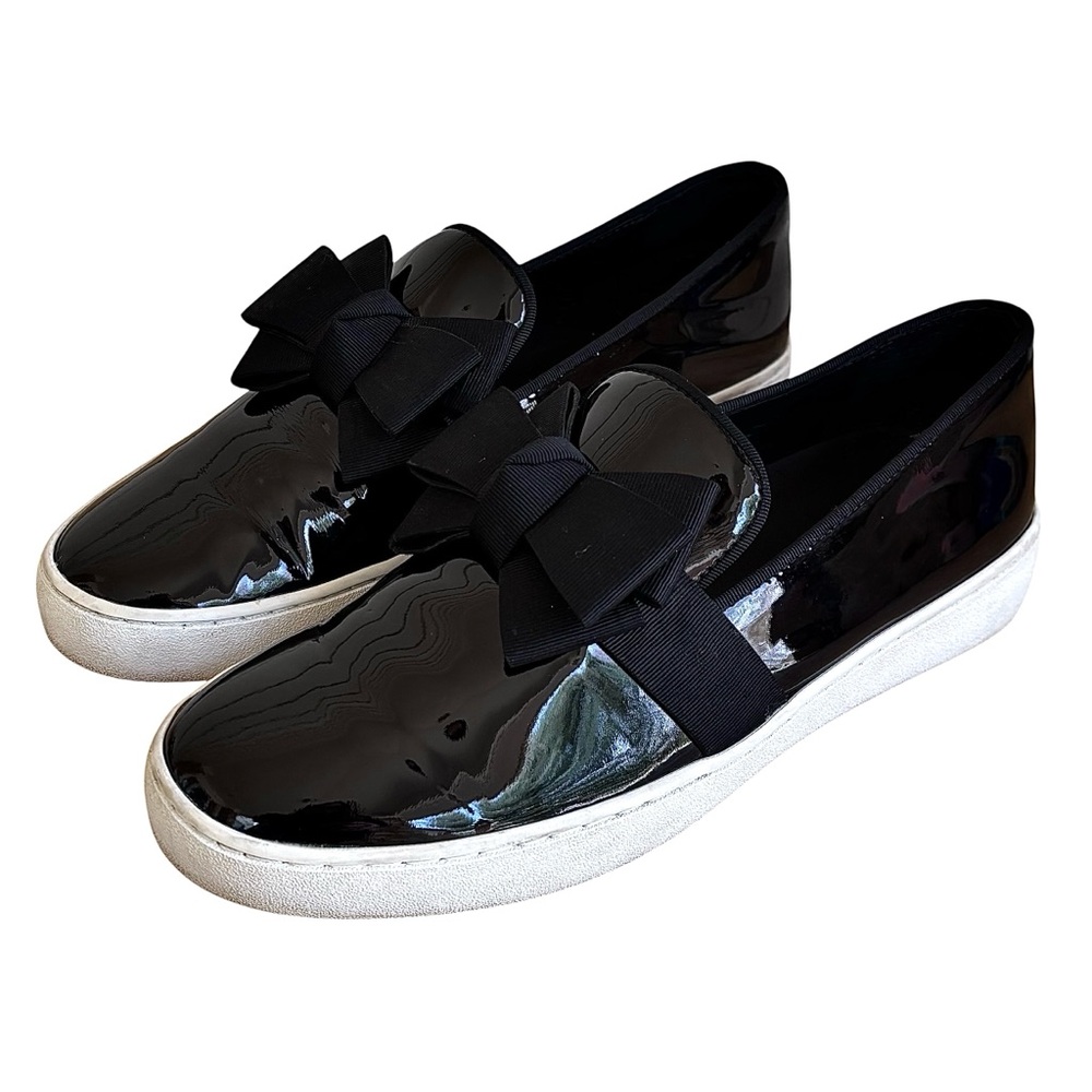 🌹MICHAEL KORS COLLECTION Black Patent Leather Slip-Ons w/ Bow🌹 - Picture 3 of 14